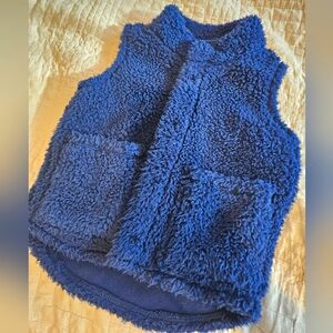 Boys Navy Blue Furry Vest 4T